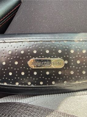 Black eyeglass case  with crystal  Dot Detail